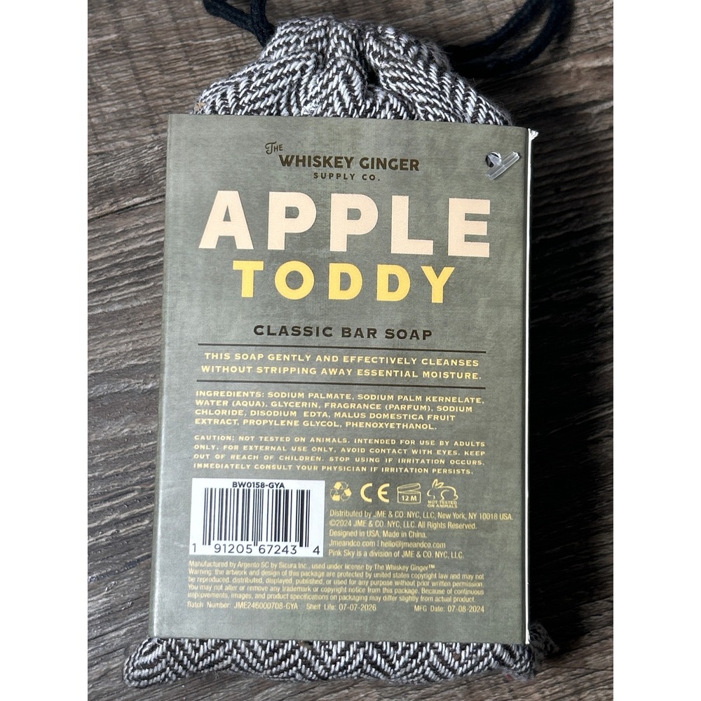 NEW Whiskey Ginger Supply Co Apple Toddy Classic Bar Soap 10.5 oz Sealed